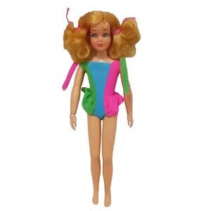 1969 Living Skipper Doll Mattel Golden Blonde Swimsuit Beautiful HAIR EYELASHES